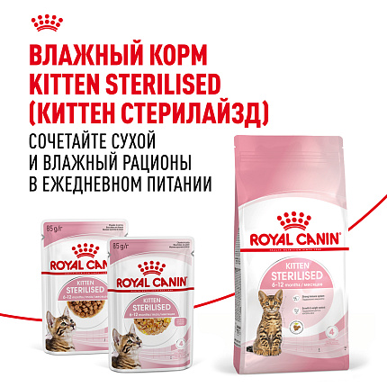 Royal Canin Kitten Sterilised Корм сухой сбалансированный для стерилизованных котят до 12 месяцев, 0,4 кг